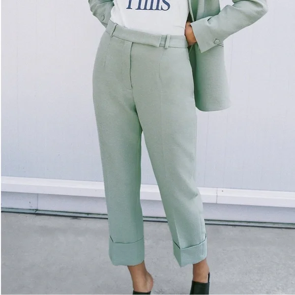 Zara Mint Green Belted Pantsuit - Picture 6 of 10